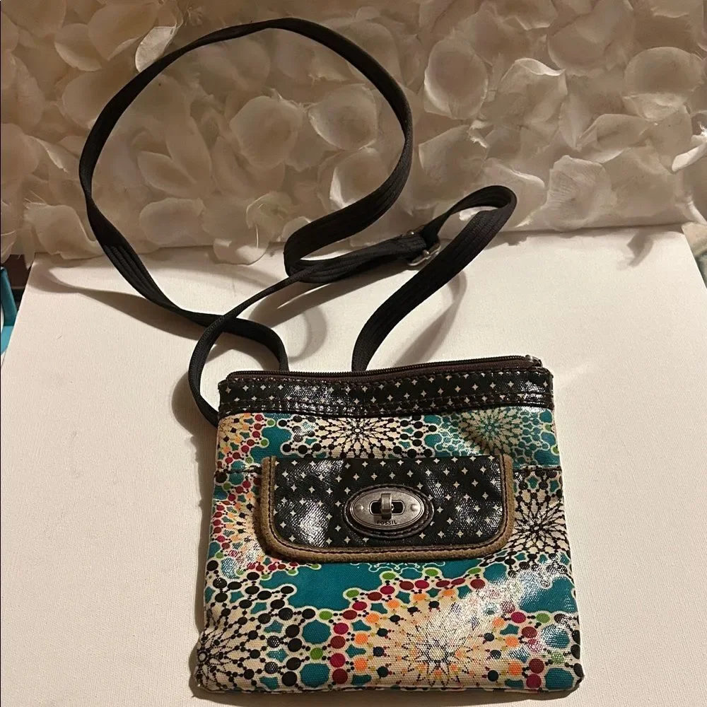 Fossil Multicolor Patterned Crossbody Bag